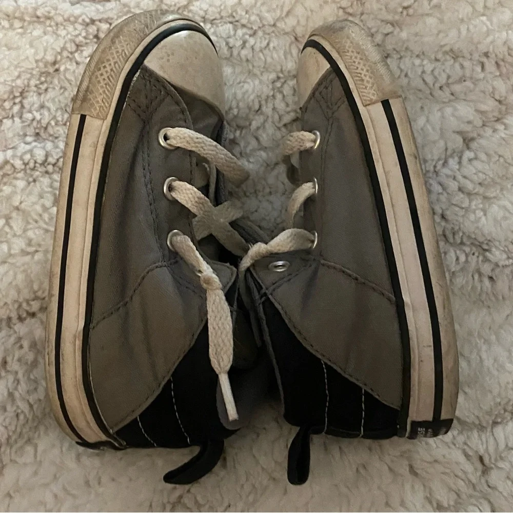 Converse Hi Top Chuck Taylor Little Boys Girls Unisex 8 Gray Grey Black All Star